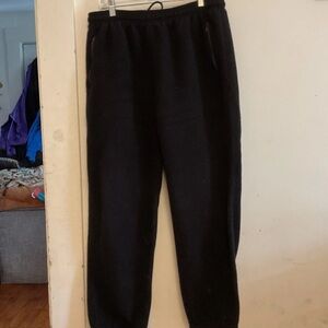 L.L. Bean Black Women's Fleece Jogger Pants with Zip Pockets